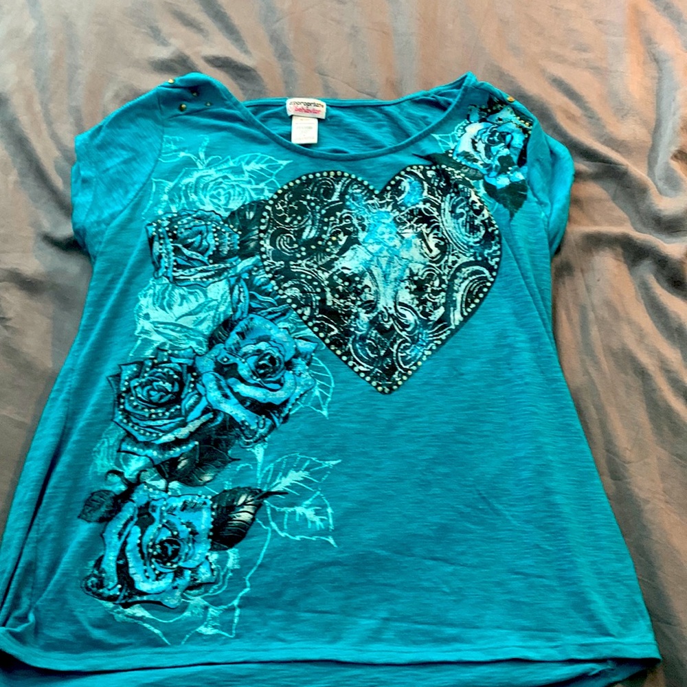 Blue rose design shirt